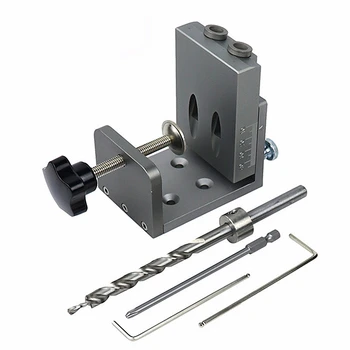 

Pocket Hole Jig Kit Screwdriver Step Drill Bit woodworking Inclined hole locator for Splicing of plates Oblique hole drill