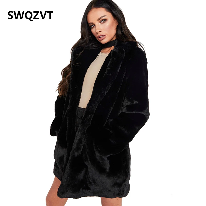 Куртка размера плюс, пальто для женщин, зимняя, плюшевая, теплая, толстая, женская, больше размера, искусственный мех, пальто, повседневная,, верхняя одежда, женские куртки