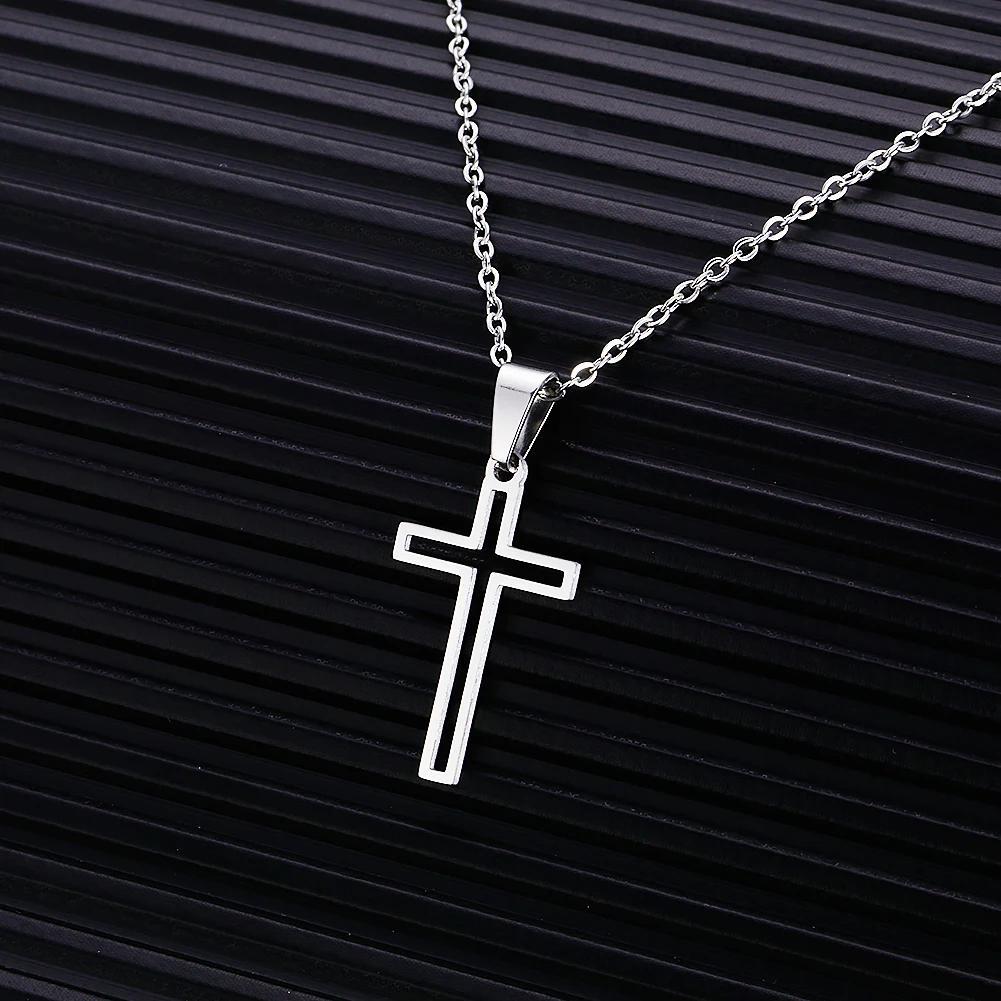 

New Simple Fashion Cross Chain Necklace for Women Mens Hipo Hop Jewelry Pendant Necklaces Crucifix Christian Ornament Gifts