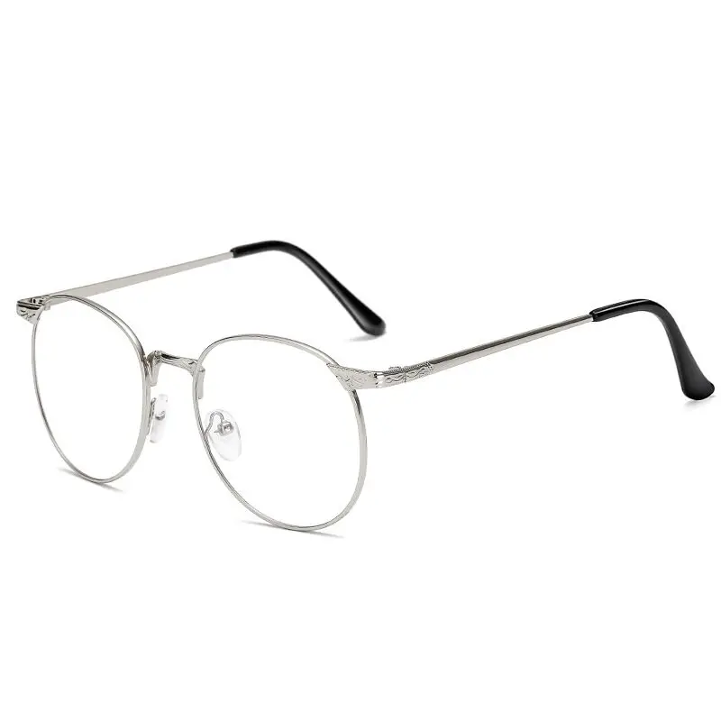 

2905 Retro circular spectacle frames for men and women with flat lens sunglasses