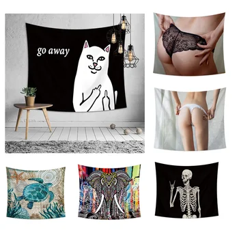 

Cat With Middle Finger Printing Tapestry Wall Hanging Skull Sexy Tapestry Wall Hanging Home Decor Tapestry Wall Hanging tapiz
