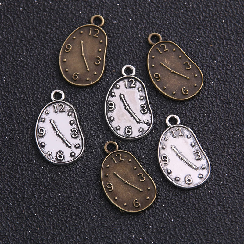 

20PCS 13*22mm Two Color Vintage Metal Zinc Alloy Steampunk Clock Charms Fit Jewelry Pendant Charms Makings