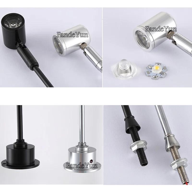 Dimmable LED 1W 3W Adjustable Spotlights Showcase Light For Exhibition Display Mini Spot Jewelry AC85-265V Dc12V led spotlight halogen spotlight bulb