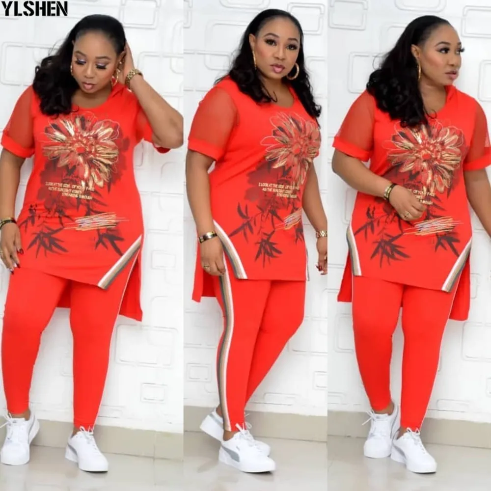 African Dresses for Women 2020 New Top Pants 2 Two Piece Set Dashiki Print Ladies Clothes Robe Africaine Bazin Fashion Clothing 02