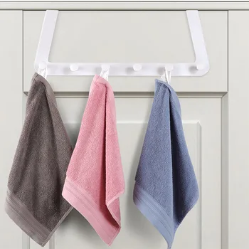 

Stainless Steel Over The Door Hooks Coat Hanger Rack 6 Hooks for Cloth Pants Hat Towel DEC889