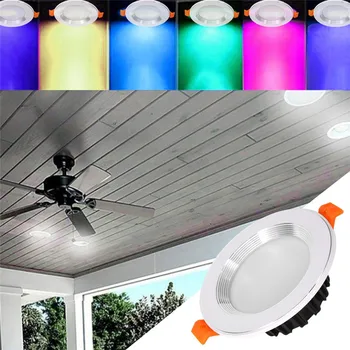 

WiFi APP Remote Alexa Voice Control Smart Scene Light RGB Saving Dimming Multicolor Led Recessed Lights