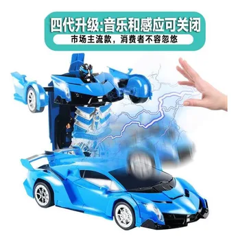 

Cross-border hot style 1:14 gesture sensing deformation robot toy car children's educational toy remote control car