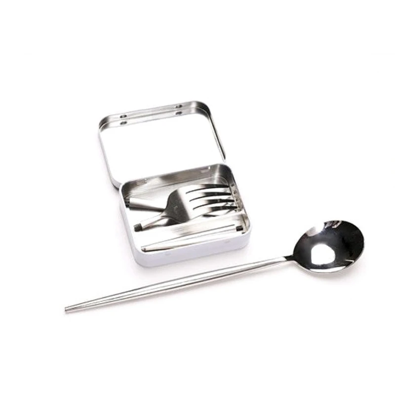 

Cutlery Fork Spoon Set Detachable Portable 304 Stainless Steel Travel Tableware With Carrying Case Organizer Box