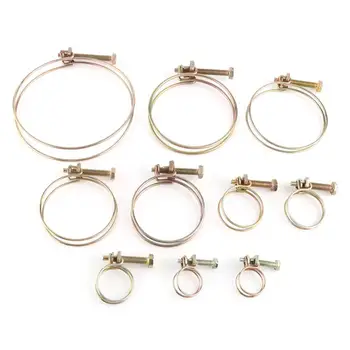 

10Pcs/pack Hose Fastener Adjustable Double Wire Water Hose Barb Clamp Pipe Clip Hoop Plumbing Fastener