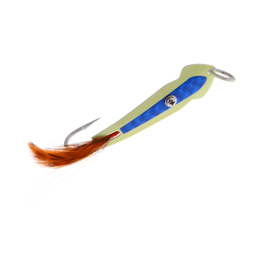 Metal Spoon Fishing Lure Jigs With Assist Hook For Sea Big Game Blue -  Fishing Lures - AliExpress