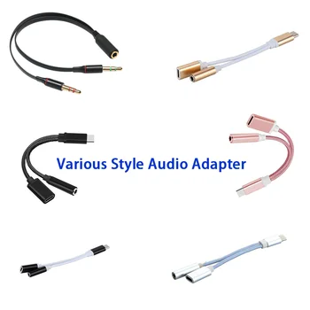 

2-in-1 Audio Converters Mobile Phone Audio Conversion Cable For Xiaomi Huawei Stereo Audio Adapter Mobile Phone Accessories