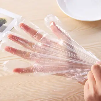 

100pcs Vinyl Gloves - Powder Free, Clear, Latex Free And Allergy Free, Plastic, Work, Food Service