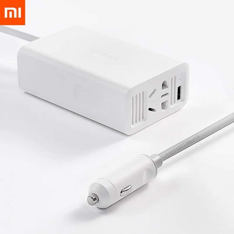 

Xiaomi Mijia SMARTMI 100W Portable Car charger Inverter Converter DC 12V to AC 220V with 5V/2.4A USB Ports Car power with Socket