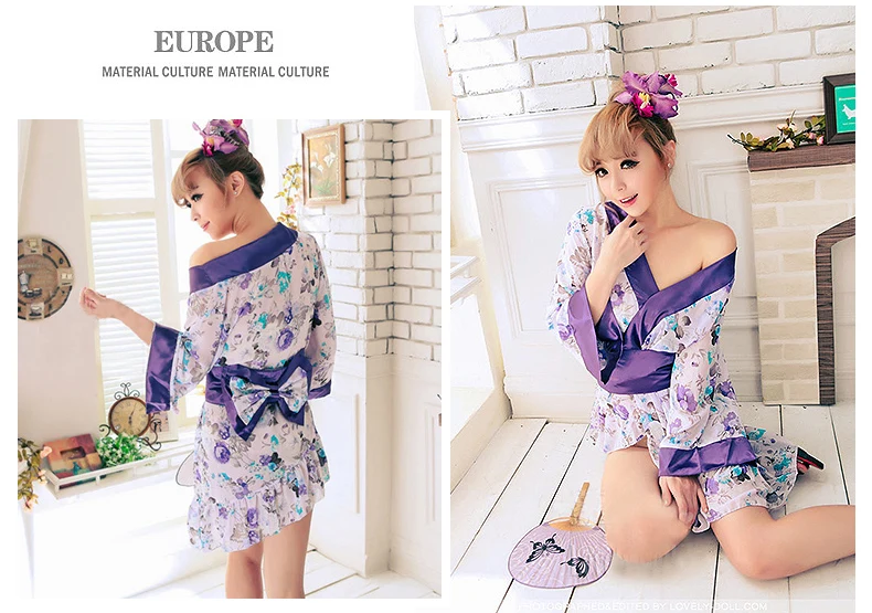 Женское сексуальное японское кимоно, ночная рубашка Yukata, одежда для сна, Цветочная Шелковая пижама для отдыха, Платье Аниме, костюм для косплея, кардиган, банные халаты