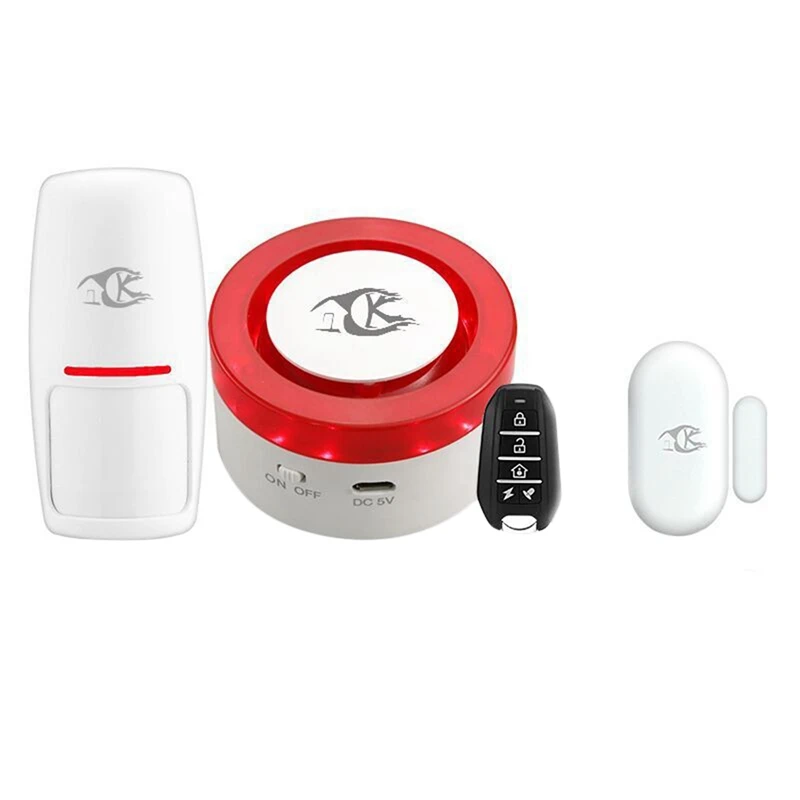 

ABKT-Wifi Wireless Mini Siren Home Security Alarm Airen Kits Works With Smart Life Compatible With Amazon Alexa