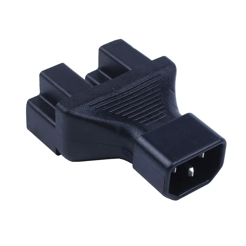 IEC 320 C14 до 2 x Nema 5-15R адаптер питания, C14 До 2x US 3pin Женский адаптер Черный