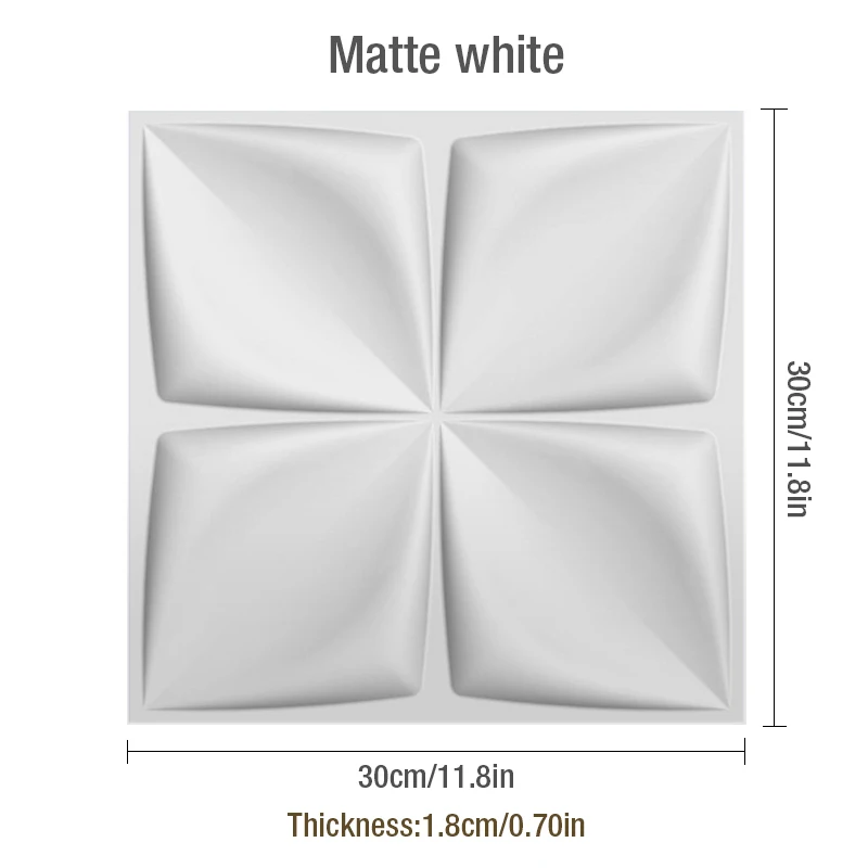 Matte white 4 шт. 30 см 3D обои мозаика плитка наклейка кухня щиток ванная комната наклейки для настенной плитки Декор водонепроницаемый пилинг и палка ПВХ плитки - Цвет: Matte white