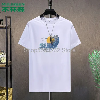 

Cotton men's T-shirt printing large size casual short T shirt round neck base shirt men's clothing