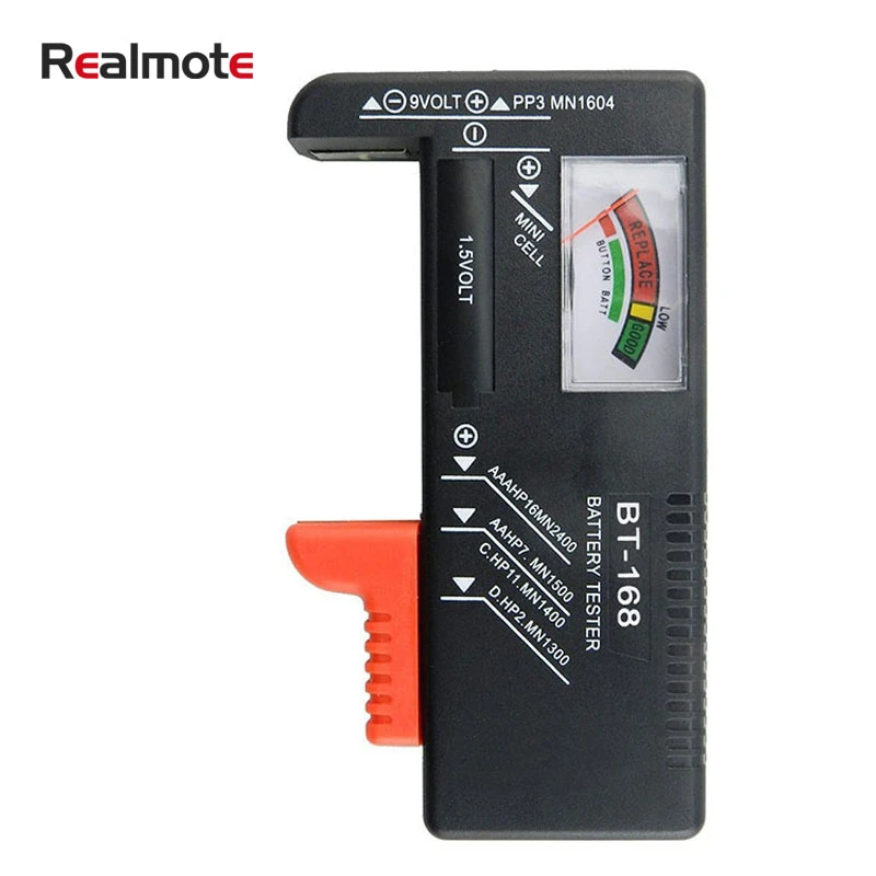 

Realmote 168 Portable Universal Digital Battery Electrical capacity Tester Volt Checker For Button Multiple Size diagnostic tool