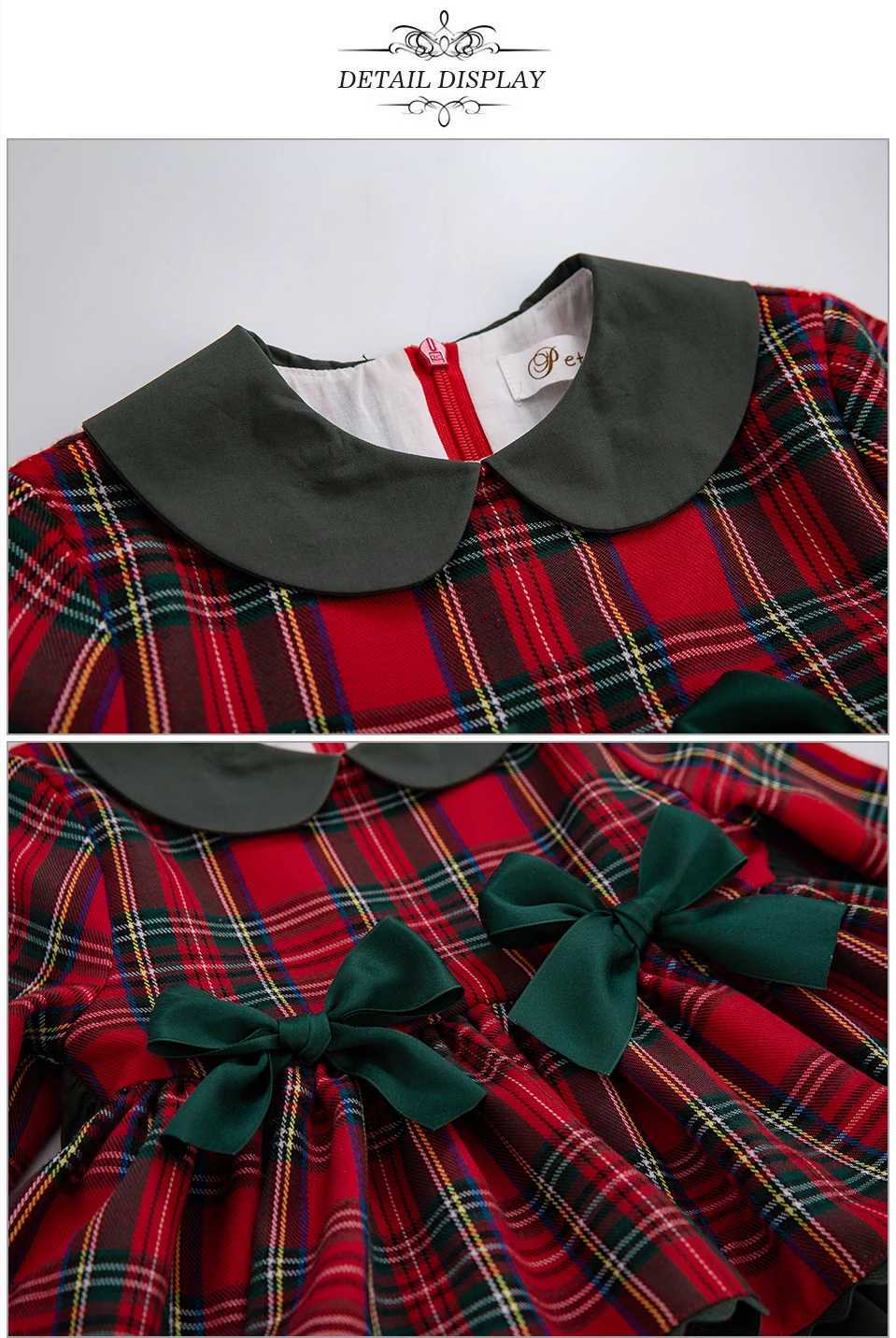 Pettigirl Autumn Red Baby Clothing Sets Christmas Grid Dress+PP Pants+Bonnet Girls Party Costumes Children Clothes G-DMCS208-245