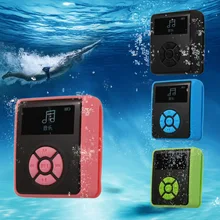 Reproductor MP3 a prueba de agua IPX7, 4/8GB, reproductor de música con auriculares, Radio FM para natación, correr, buceo, soporte para podómetro
