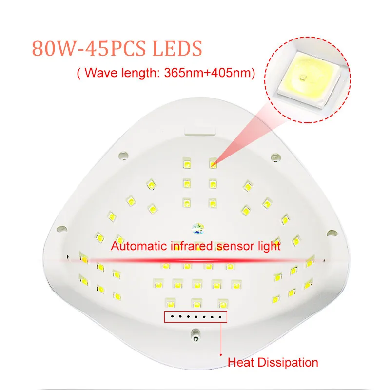 Новое прибытие 80W/120W/168 Вт лампа для маникюра быстрое отверждение без сушки ногтей