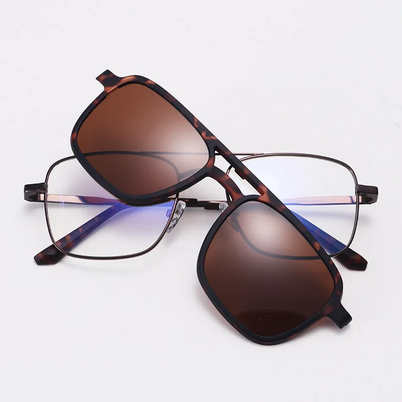 

Polarized Clip on Sunglasses Men Women Metal Vintage Square Glasses Frame Optical Prescription Eyeglasses Eyewear UV400 Oculos