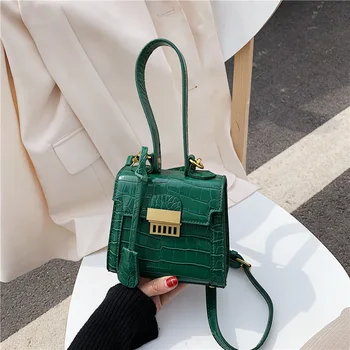 

2020 New Platinum Fashion Wild Female Shoulder Bags Messenger Bag Portable Crocodile Pattern Small Bag Women Handbags