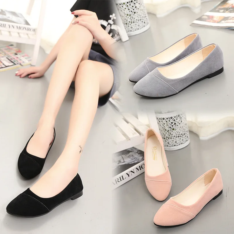 

2020 Autumn Korean-style Solid Color WOMEN'S Pumps New Arrival Low-Cut Low Heel Slip-on Loafers Comfortable Pregnant Women WOMEN