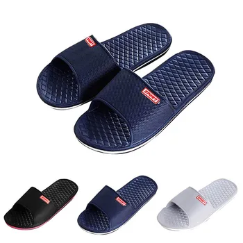 

Summer Sandals Slippers Pantuflas Chinelo Masculino Chanclas Flat Bath Slippers Hombre Men Solid Indoor & Outdoor EVA PVC Insole