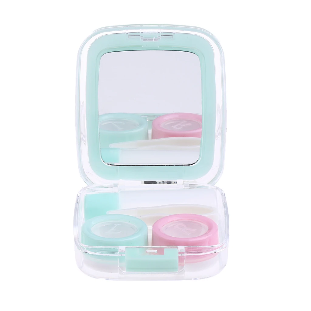 2pcs Stylish Simple Contact Lens Travel Case Container Kit Set with