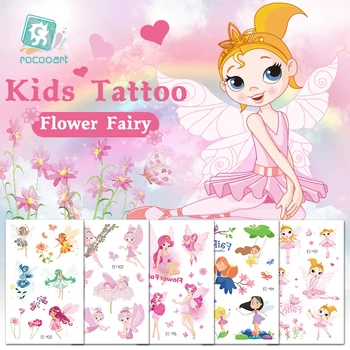 

Rocooart Flower Fairy Tattoo For Kids Cute Fake Taty Children Tatouage Temporaire Body Art Waterproof Temporary Tattoo Stickers