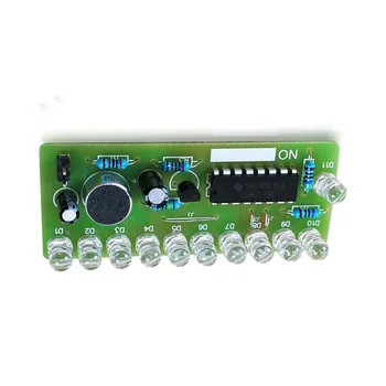 

Taidacent 10 Pcs Voice-activated LED Light Kit CD4017 Colorful Light Control Educational Electronics Kit DIY Learn to Solder Kit