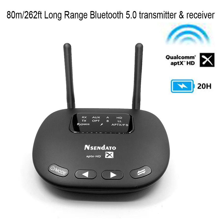 Bluetooth 5 0 приемник передатчика с дальним радиусом действия футов/80 м 3 в 1