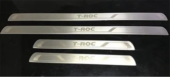 

Car Styling Ultra-thin stainless steel door sill scuff plate protector guard 4PCS For 2017-2019 Volkswagen T-ROC