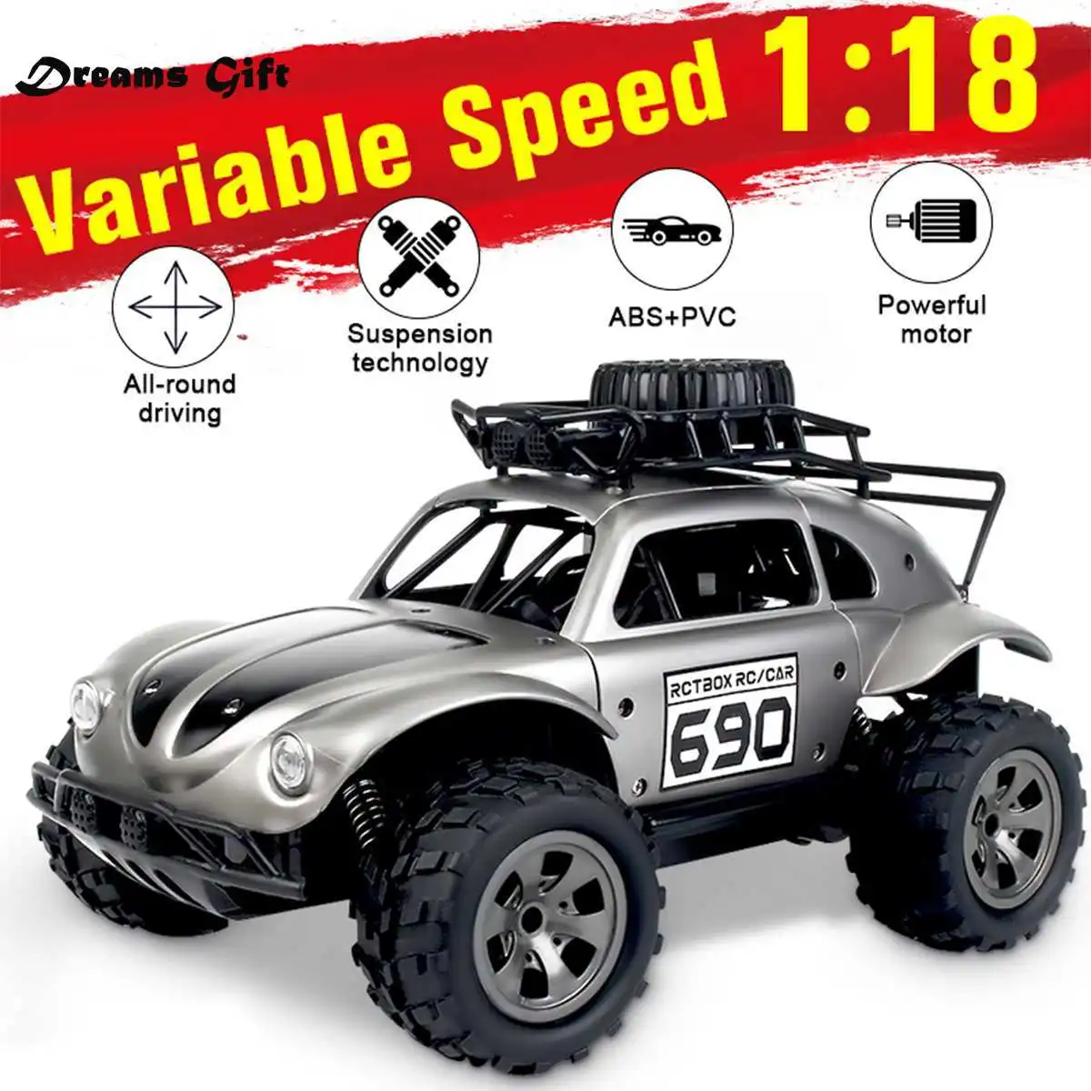 Горячая RC автомобиль 1/18 4WD 4x4 вождение автомобиля двойной двигатель привод Bigfoot