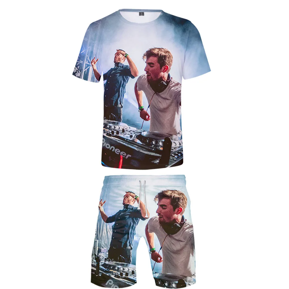 Chainsmokers комплект из двух предметов футболка и шорты Harajuku Мужская футболка с цепочкой уличная Harajuku короткий рукав
