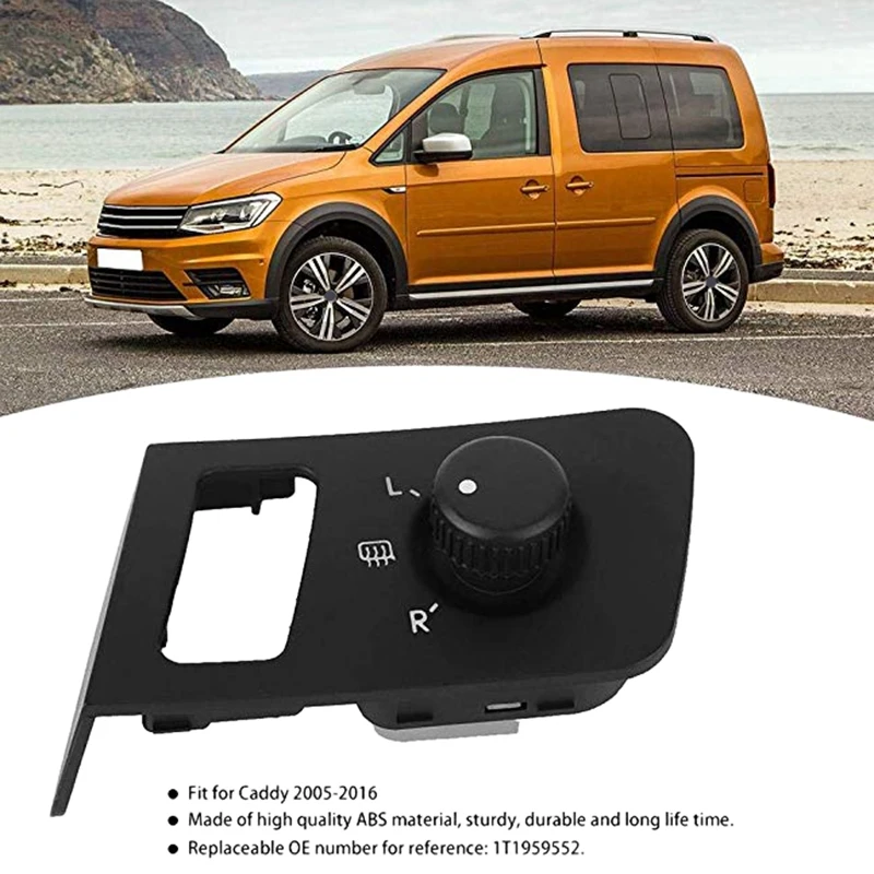 Переключатель ручки регулировки зеркала заднего вида для Volkswagen Touareg Tiguan Caddy 2009- 1T1959552