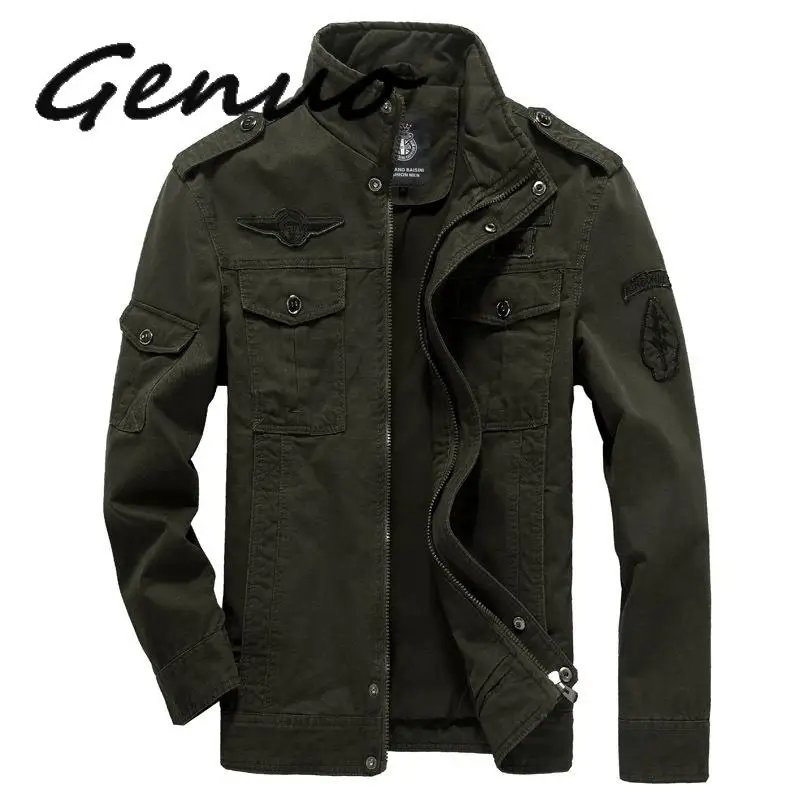 

Genuo Cotton Military Jacket Men 2019 Autumn Soldier Style Army Jackets Male Brand Slothing Mens Bomber Jackets Plus Size M-6XL