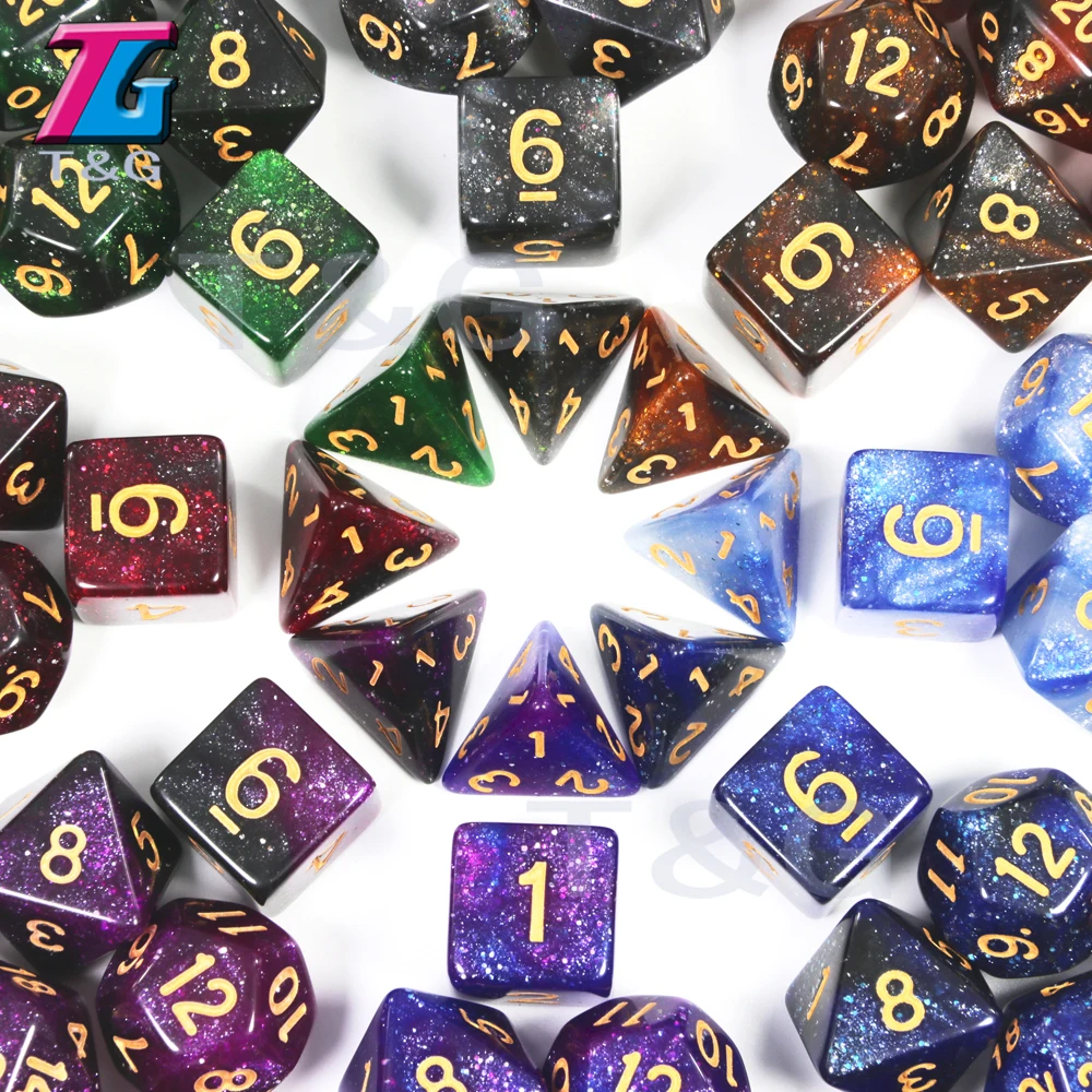Игральные кости 7 цветов D4 D6 D8 D10 D % D12 D20 отлично подходят для цифровых игр