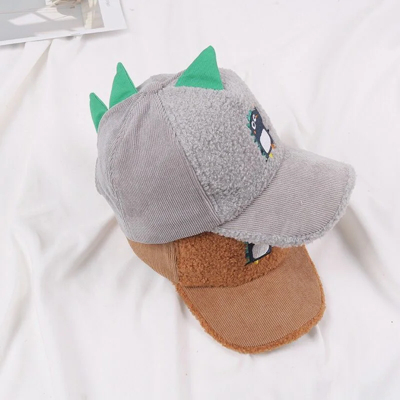 Boys Girls Children Ball Caps Hats Adjustable Sun Protection Cartoon Dinosaur Embroidery Pattern Casual Visors