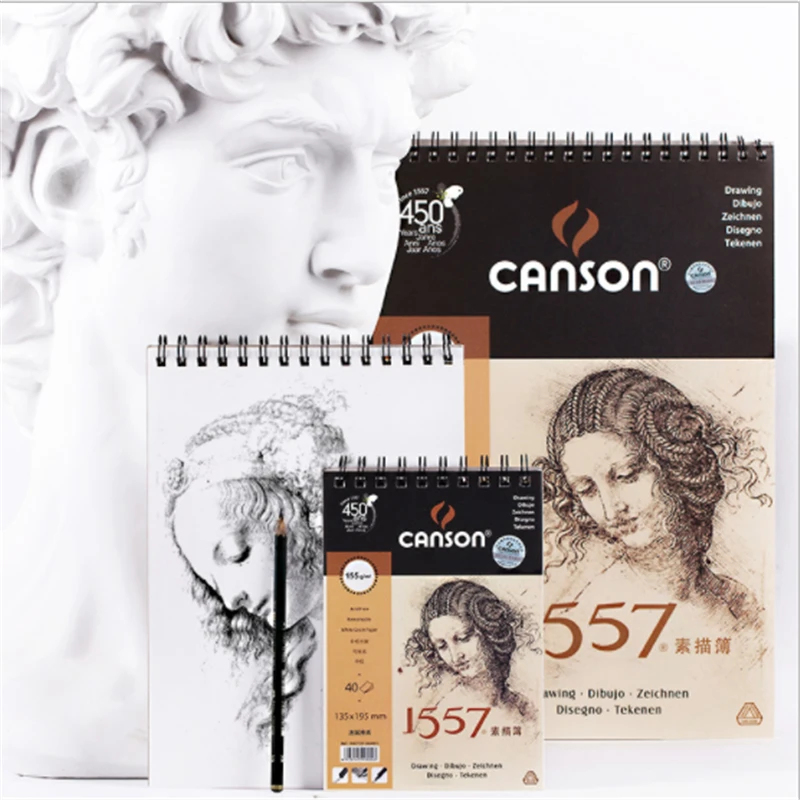 CANSON Professional 155 г/м2 для искусства раскрашивания эскиз книга 8 K/16 K/32 K 1557 эскизная бумага тетрадь школьная Живопись принадлежности для художественных эскизов