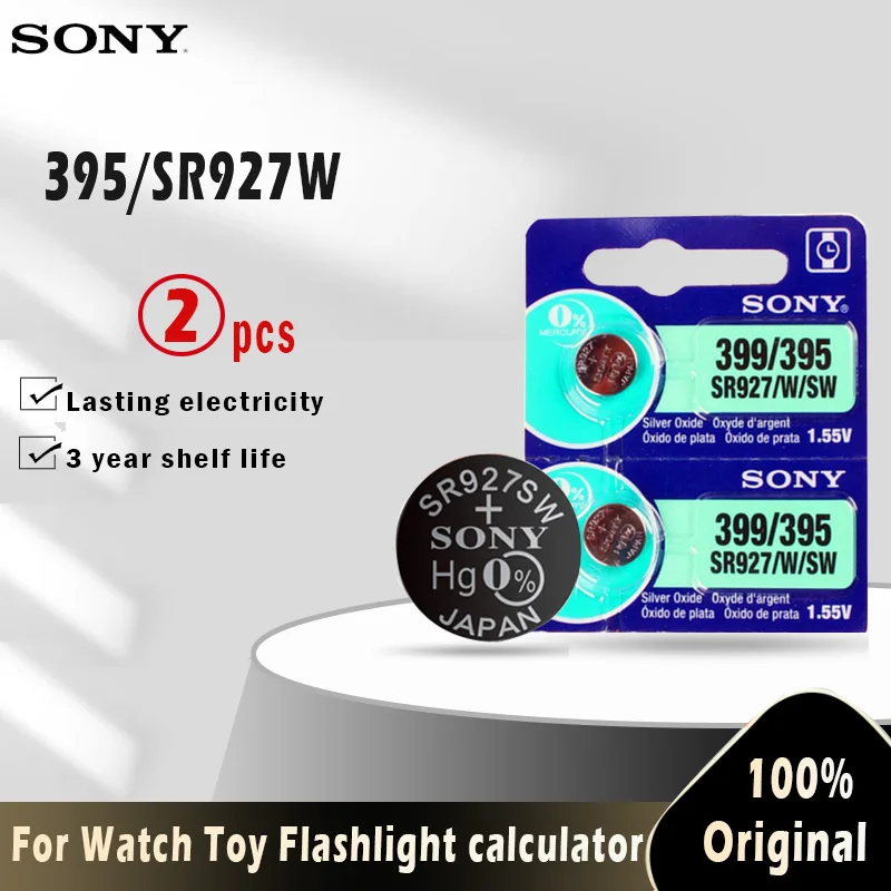 100% оригинал SONY 395 SR927SW 399 SR927W AG7 LR927 1 55 V Серебряная оксидная Кнопка монета ячейки