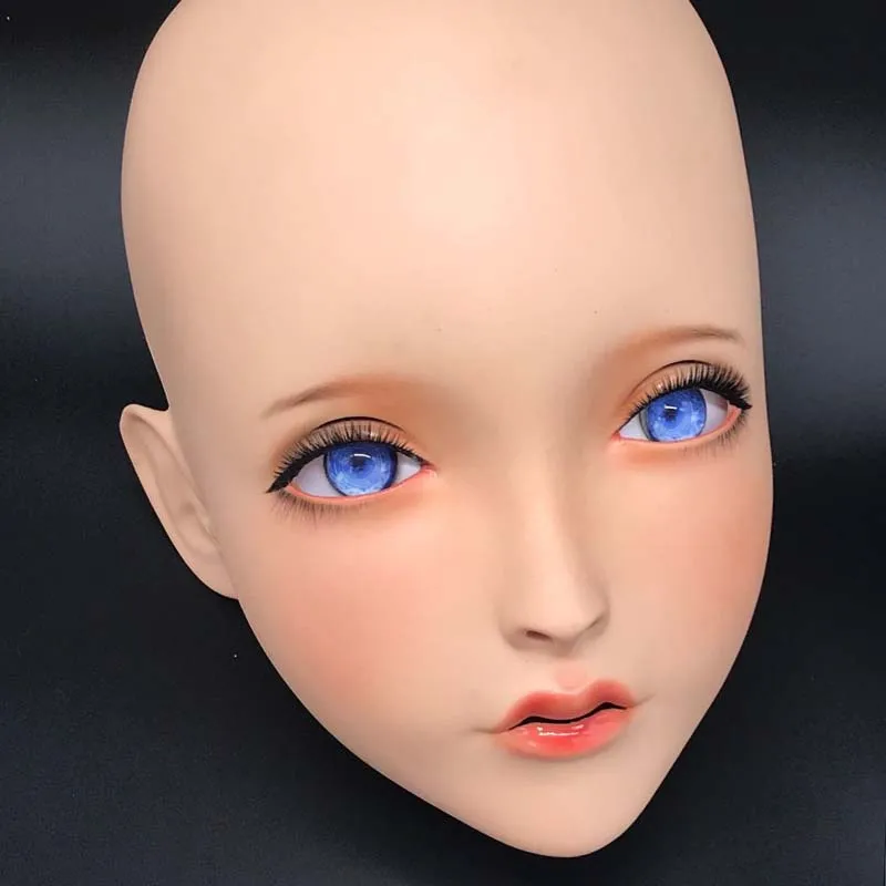 LiLi Mask-29) милая девушка Смола половина головы настроить Косплей Японская ролевая игра Аниме Силиконовые кигуруми маска Трансвестит кукла - Цвет: mask17