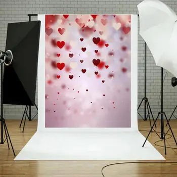 

Heart Printed Photography Background Art Cloth Backdrop Studio Photography Backdrops Props Valentines Day LOVE Home Decoration