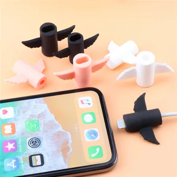 

Cute Angel Cable Bite Protector Silicone Cartoon Cover Type C Organizer Holder For IPhone11PRO USB Charger Micro Usb Cable