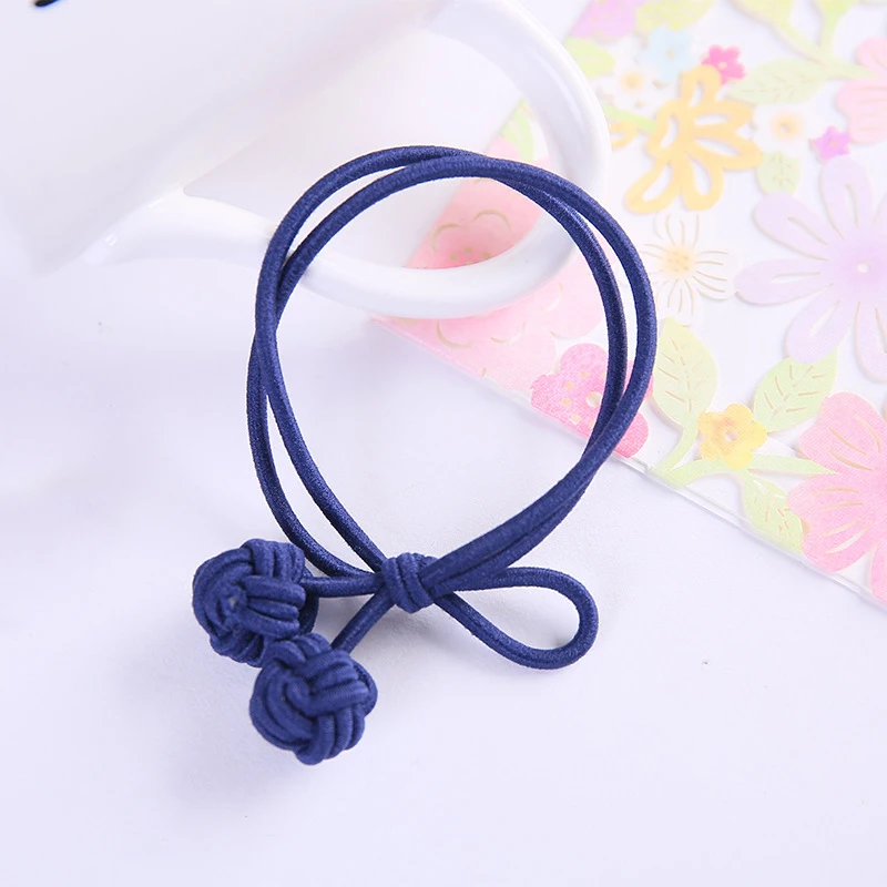 Navy blue Новые модные высокие эластичные резинки для волос для женщин разноцветные резинки для волос для девочек конский хвост держатель повязка для волос для детей головные уборы - Цвет: Navy blue