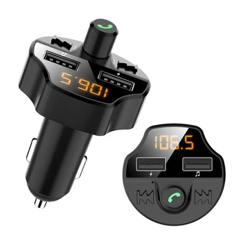 

Fm Transmitter Modulator Bluetooth 5.0 Adapter Battery Voltage Car Kit Audio MP3 Player Dual USB Charger Smartphones Charger