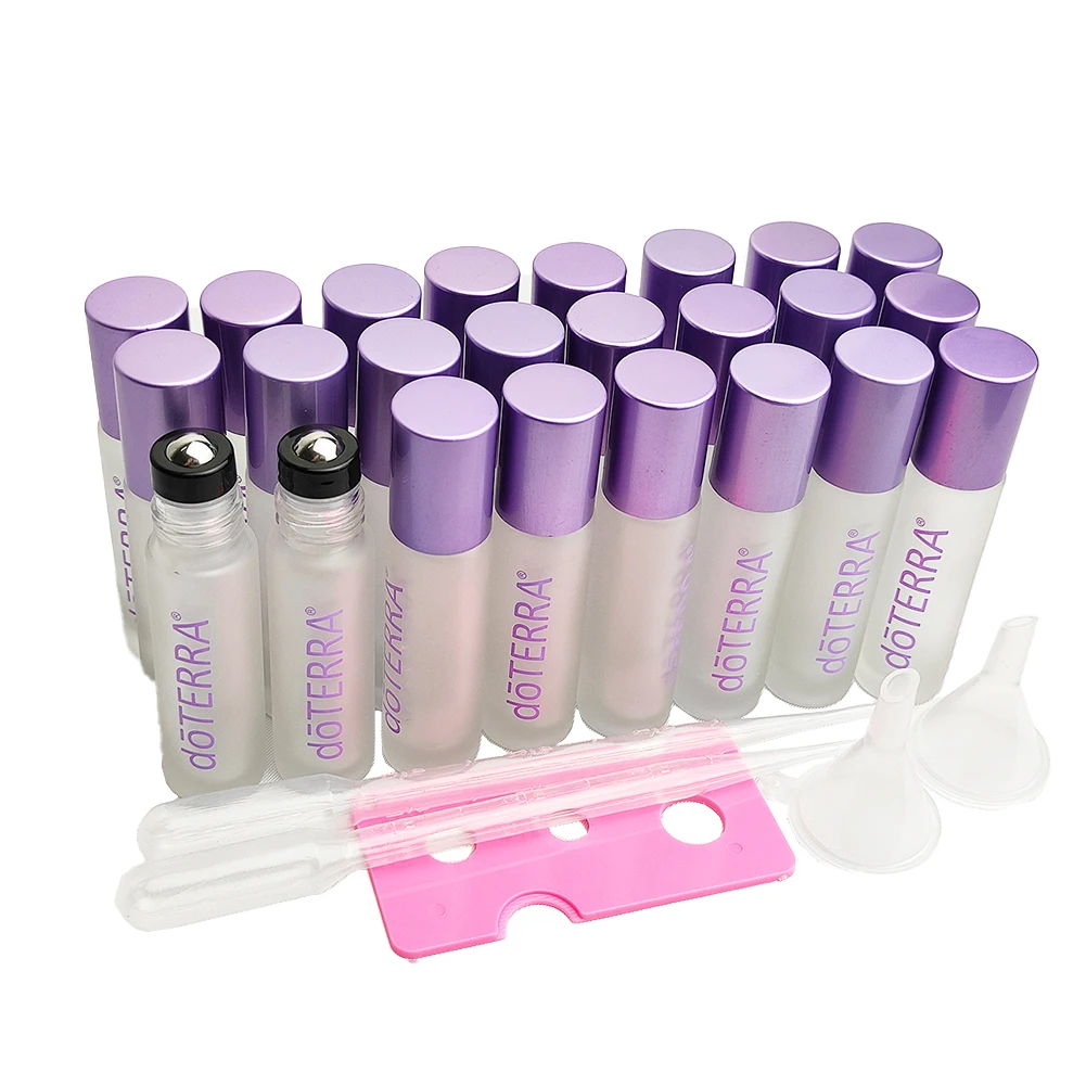 24pack 10ml Glass Roller Bottle With Stainless Steel Roll Ball Empty