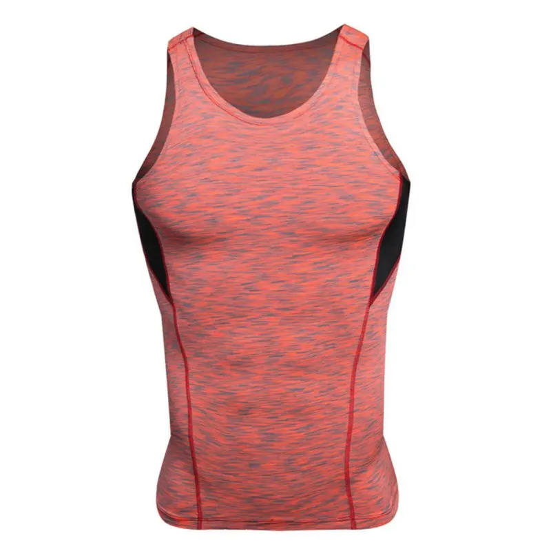 Летний Для мужчин быстросохнущая спортивные топы однотонная крутая рубашка впитывающий пот и влагу фитнесc для бега фитнеса спорта жилеты, топы без рукавов, большие SizeY - Цвет: Красный